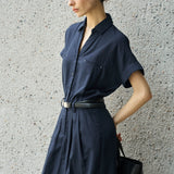 Famecoco Linen Lyocell Shirt Dress