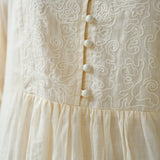 Famecoco Embroidered Ramie Midi Dress
