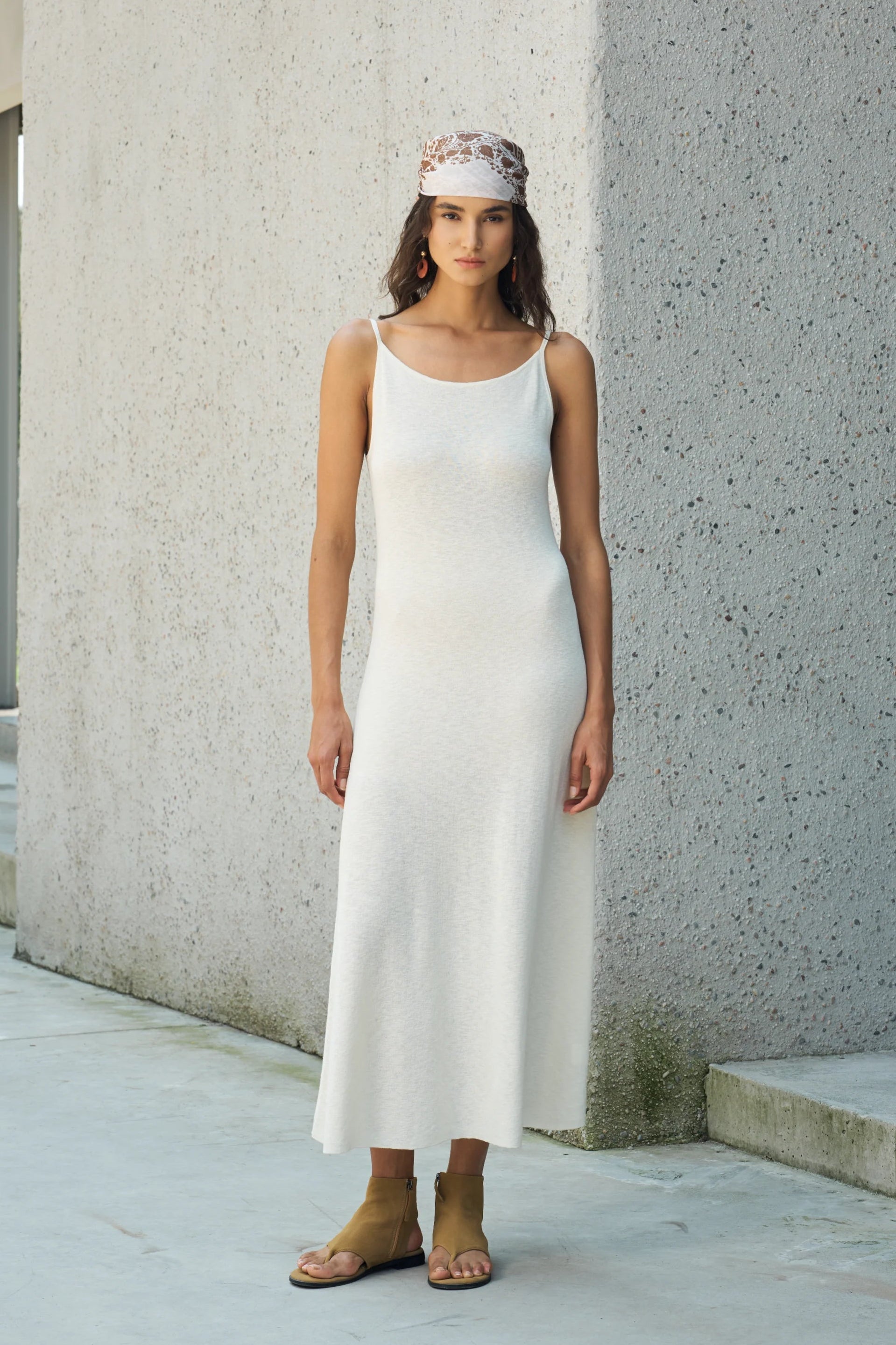 Cotton Linen Slip Maxi Dress