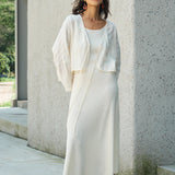 Famecoco Sheer Striped Crop Cardigan