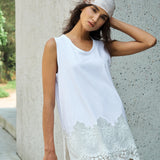 Famecoco Lace Trim Tank Top
