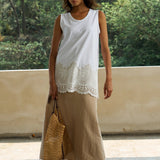 Famecoco Lace Trim Tank Top