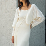 Famecoco Sheer Striped Crop Cardigan