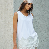 Famecoco Lace Trim Tank Top