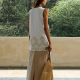 Famecoco Lace Trim Tank Top
