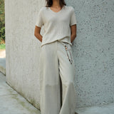 Famecoco Lyocell Wide Leg Culottes Pants