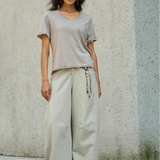 Famecoco Lyocell Wide Leg Culottes Pants