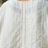 Famecoco Sheer Striped Crop Cardigan