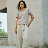 Famecoco Lyocell Wide Leg Culottes Pants