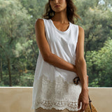 Famecoco Lace Trim Tank Top