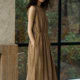 Famecoco Gathered Neckline Maxi Dress