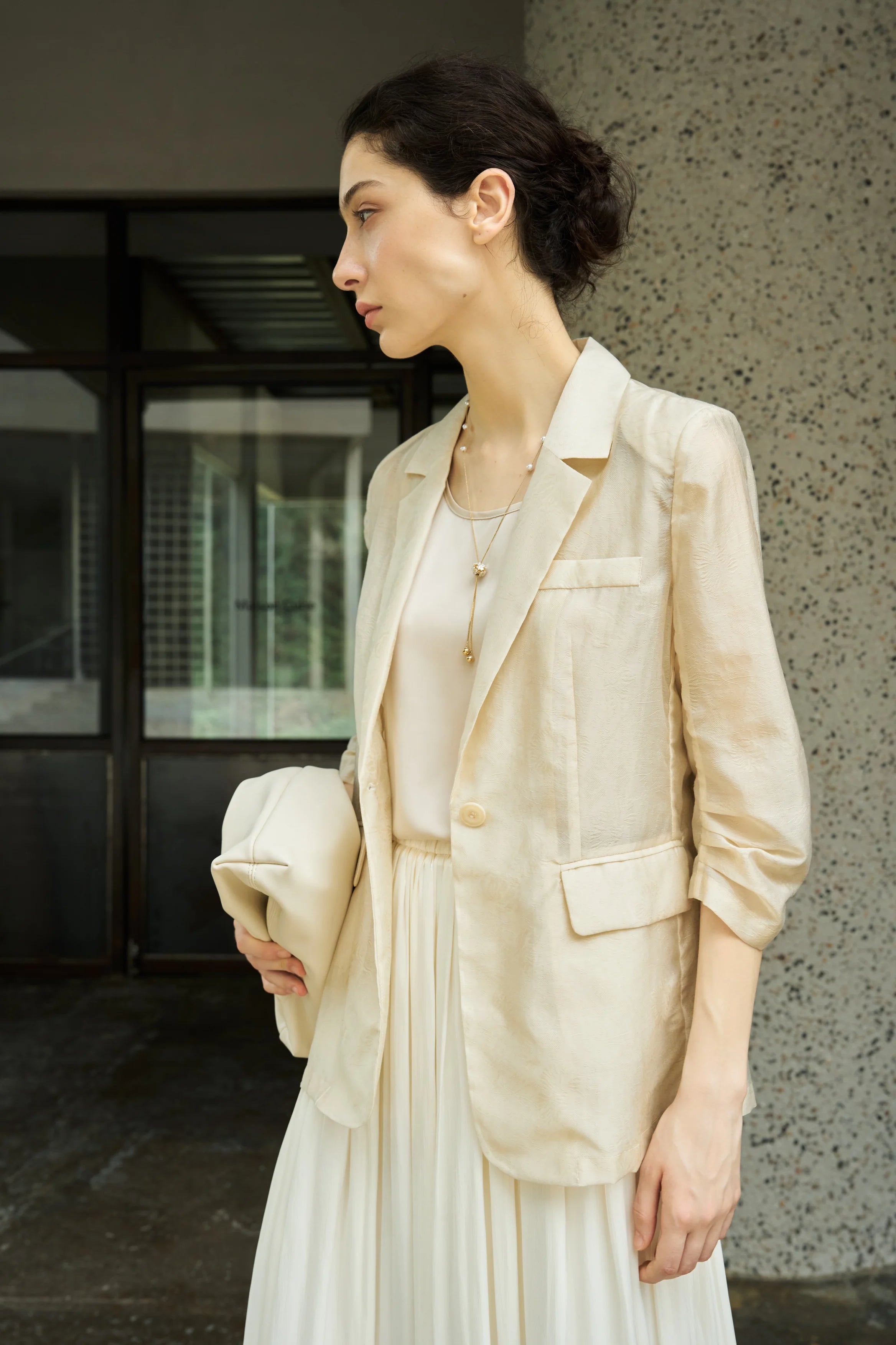 Famecoco Lyocell Blend Blazer
