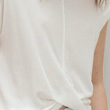 Lyocell Twist Front Cap Sleeve Top