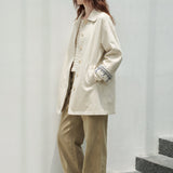 Embroidered Cuff Cotton Linen Coat