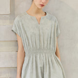 Famecoco Elegant Tencel Cotton Midi Dress
