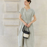 Famecoco Elegant Tencel Cotton Midi Dress