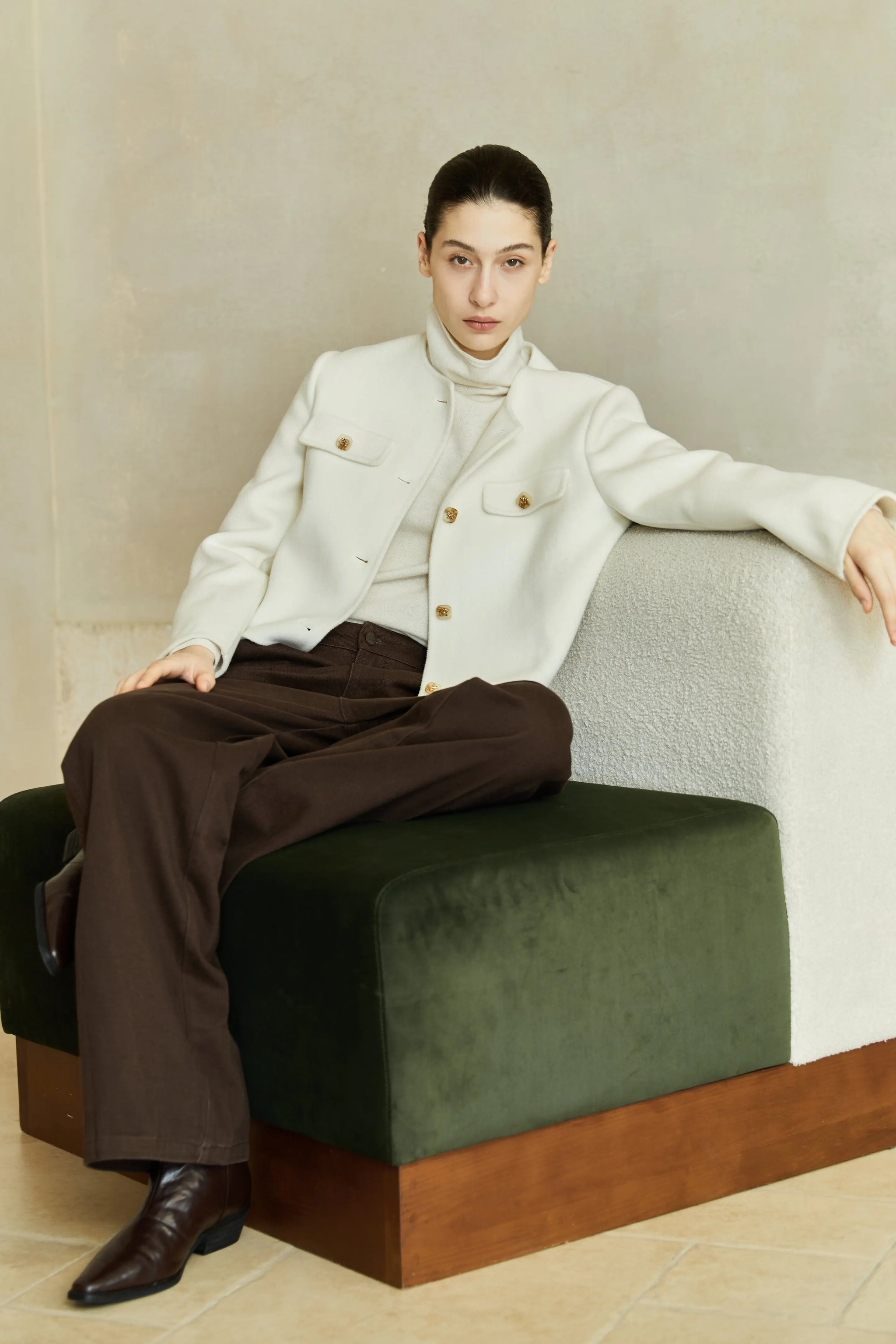 Famecoco Signature 100% Wool Cropped Jacket