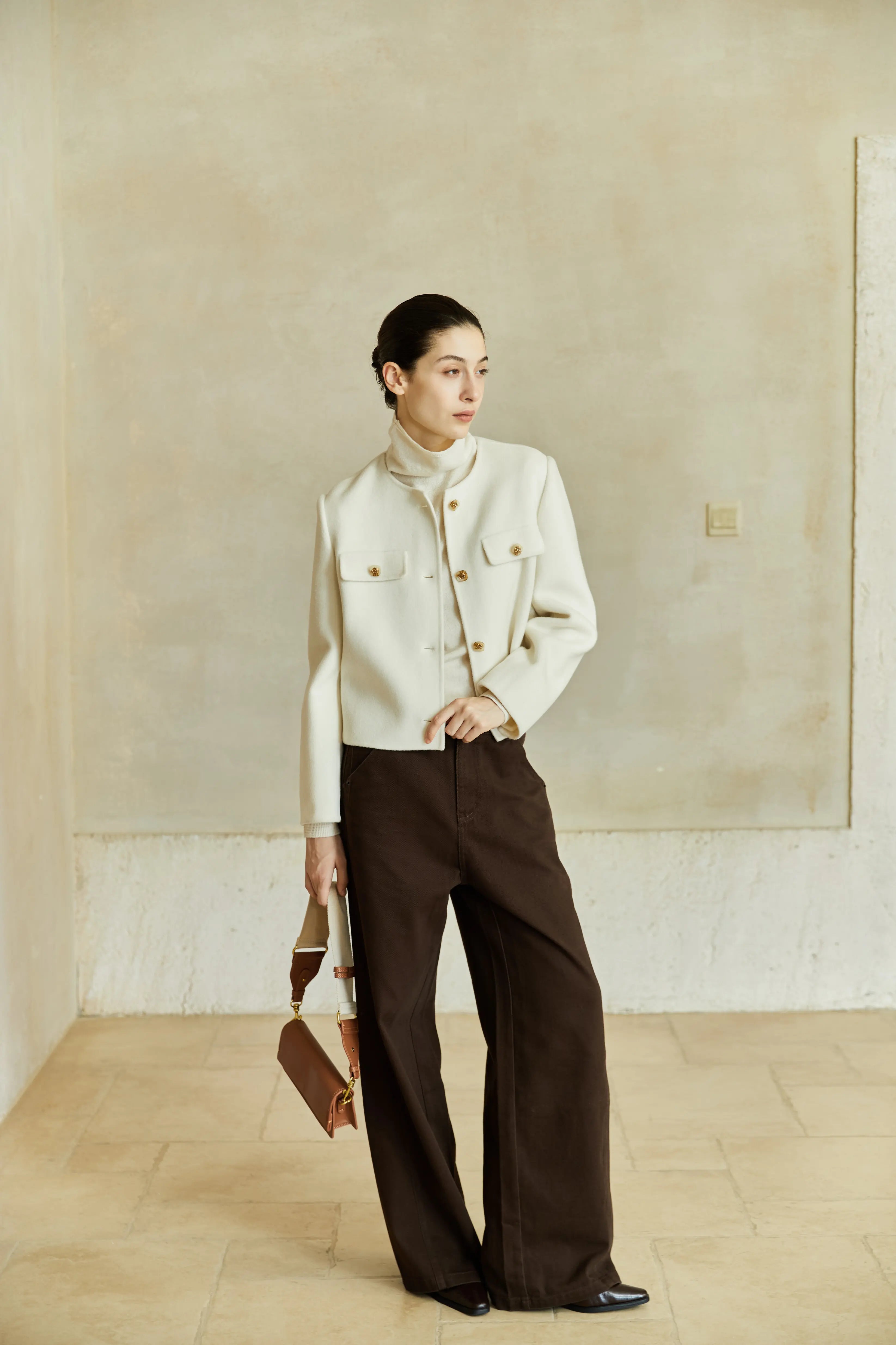 Famecoco Signature 100% Wool Cropped Jacket