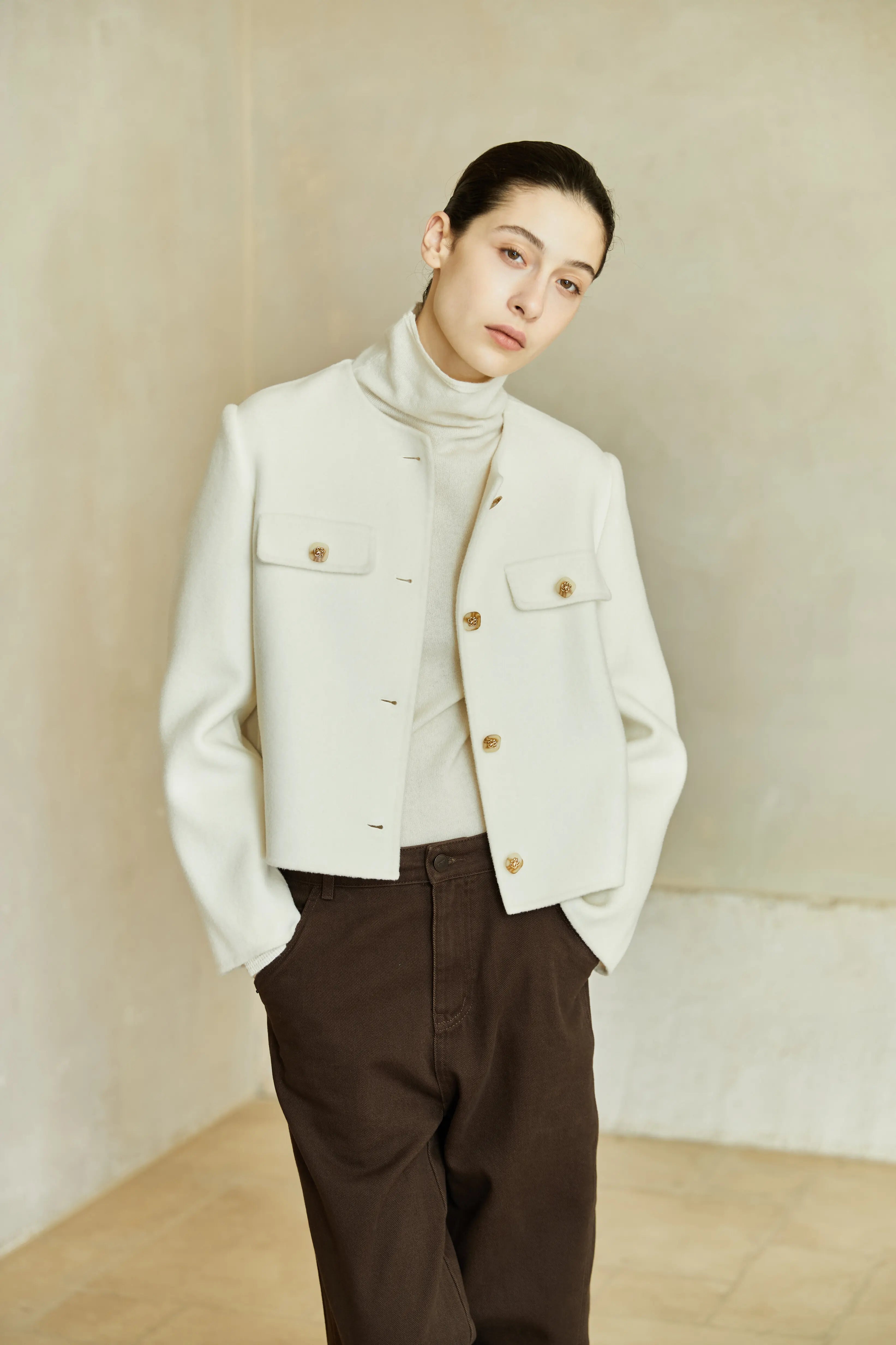 Famecoco Signature 100% Wool Cropped Jacket