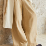 Famecoco 100% Cotton Wide-Leg Corduroy Pants
