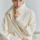 Famecoco Signature 100% Cotton High-Collar Trench Coat