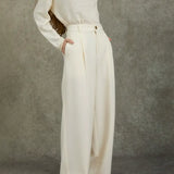 Famecoco 100% Cotton Wide-Leg Corduroy Pants