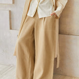 Famecoco 100% Cotton Wide-Leg Corduroy Pants
