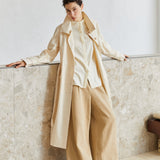 Famecoco Signature 100% Cotton High-Collar Trench Coat