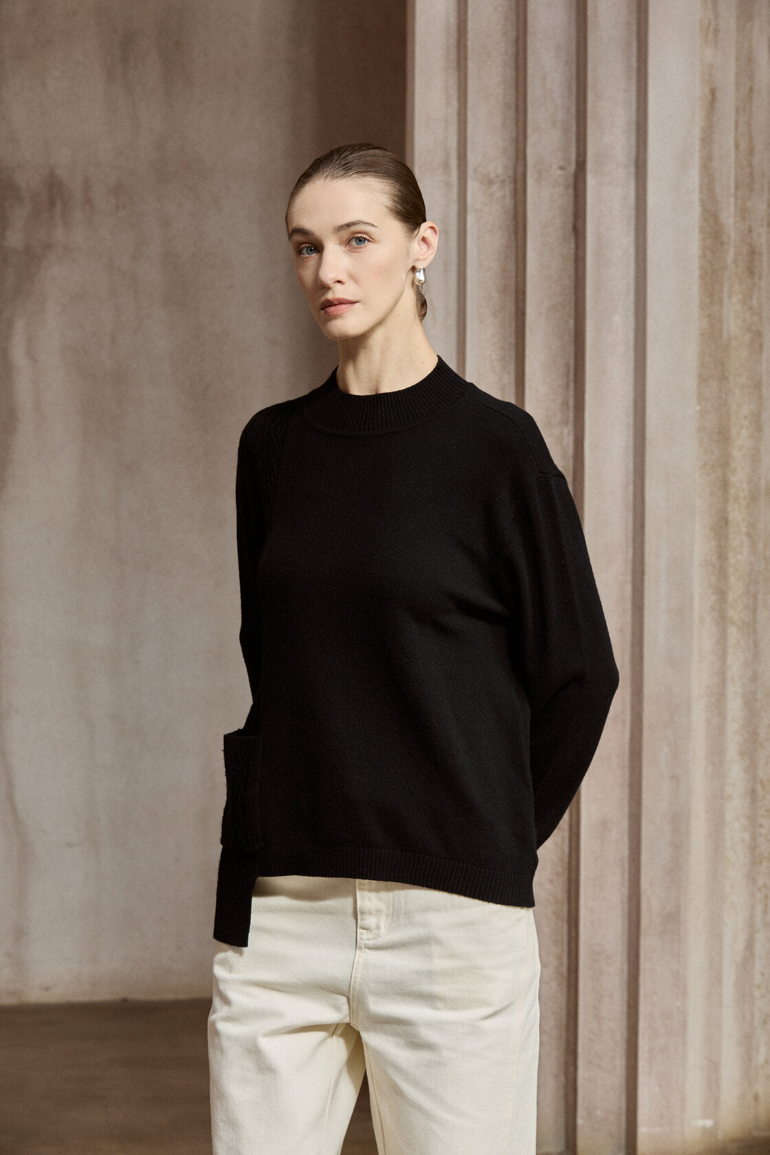 Famecoco Signature Wool-Blend Patchwork Sweater