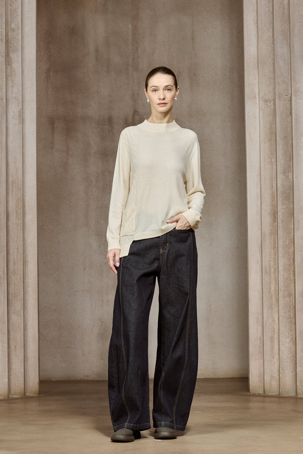 Famecoco Signature Wool-Blend Patchwork Sweater