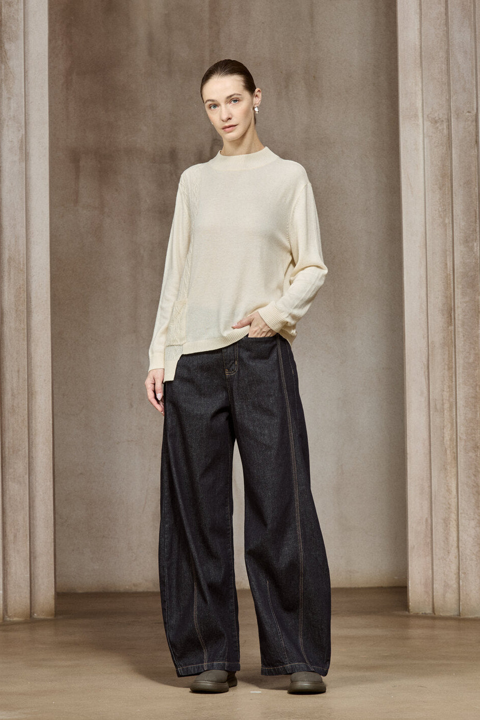 Famecoco Signature Wool-Blend Patchwork Sweater