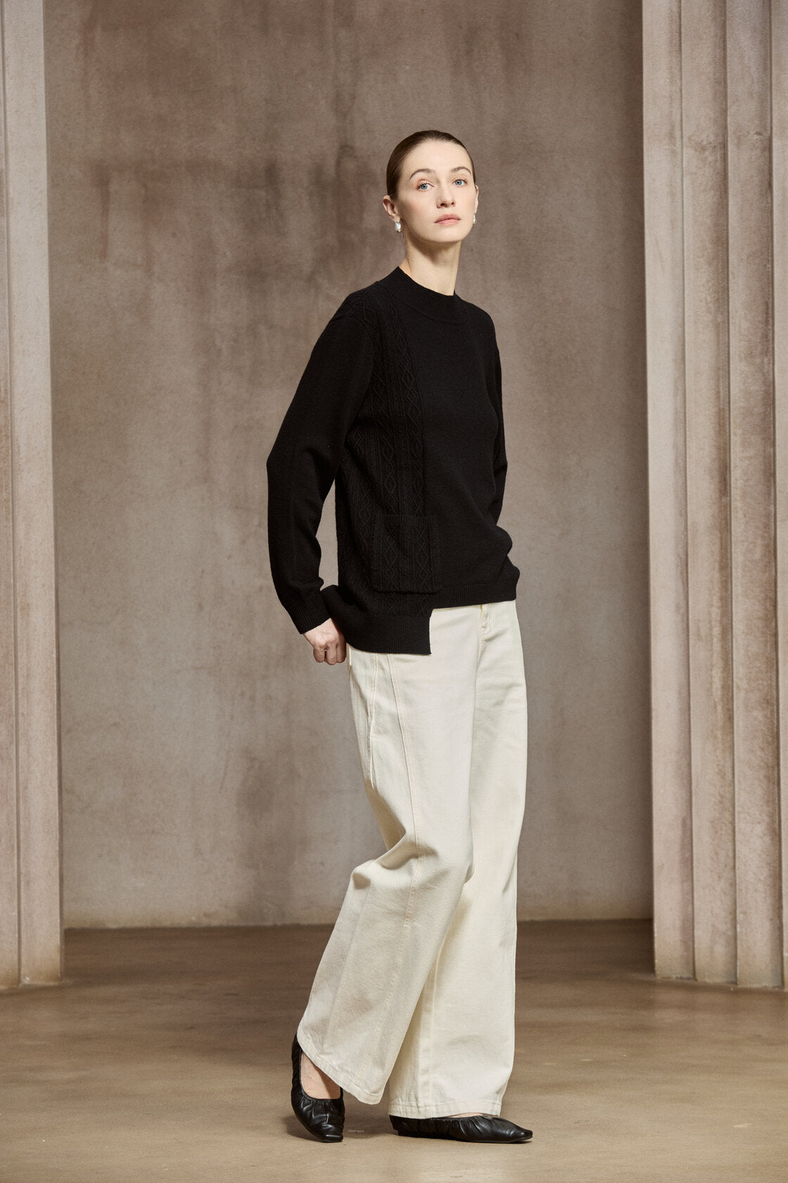 Famecoco Signature Wool-Blend Patchwork Sweater