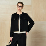 Famecoco Classic Wool Cropped Jacket