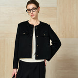 Famecoco Classic Wool Cropped Jacket