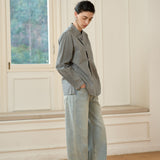 Famecoco Embroidered-Button Cotton Shirt