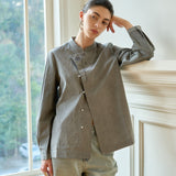 Famecoco Embroidered-Button Cotton Shirt