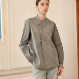 Famecoco Embroidered-Button Cotton Shirt