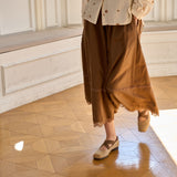 Famecoco Lace-Trim Midi Skirt