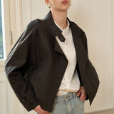 Famecoco Cropped Trench Jacket