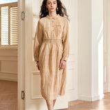 Famecoco Linen Blend Shirt Dress