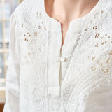 Famecoco Embroidered Linen Blouse