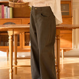 Famecoco Structured Wide-Leg Cotton Pants