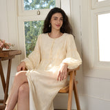 Famecoco Buttoned Embroidered Midi Dress