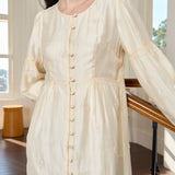 Famecoco Buttoned Embroidered Midi Dress