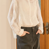 Famecoco Textured Ramie Sheer Shirt