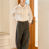 Famecoco Textured Ramie Sheer Shirt