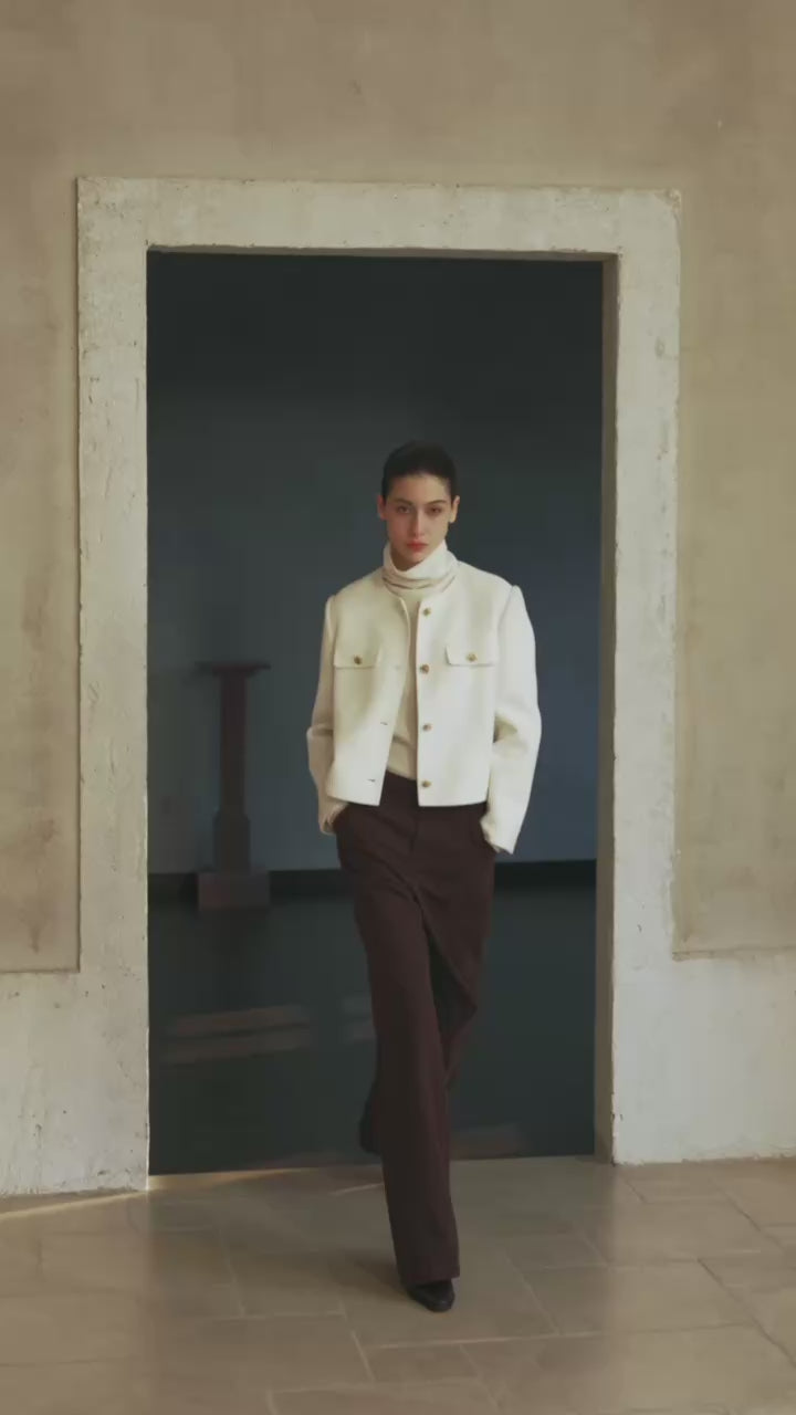 Famecoco Signature 100% Wool Cropped Jacket