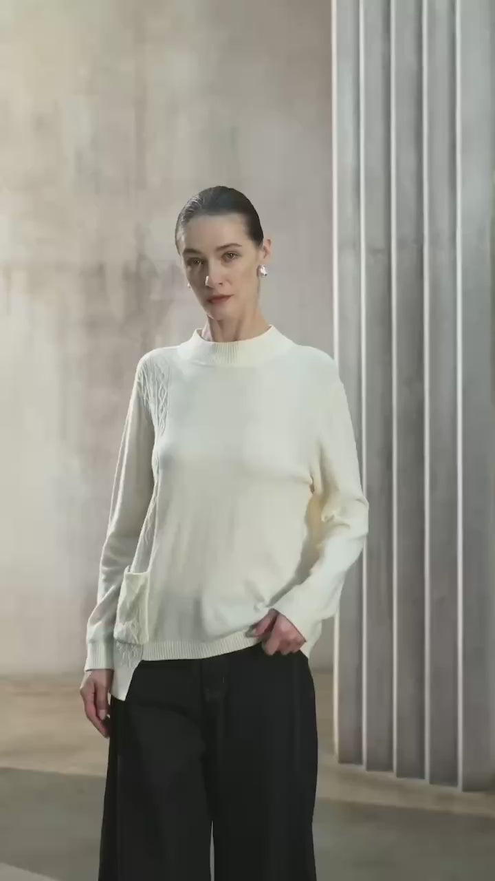 Famecoco Signature Wool-Blend Patchwork Sweater