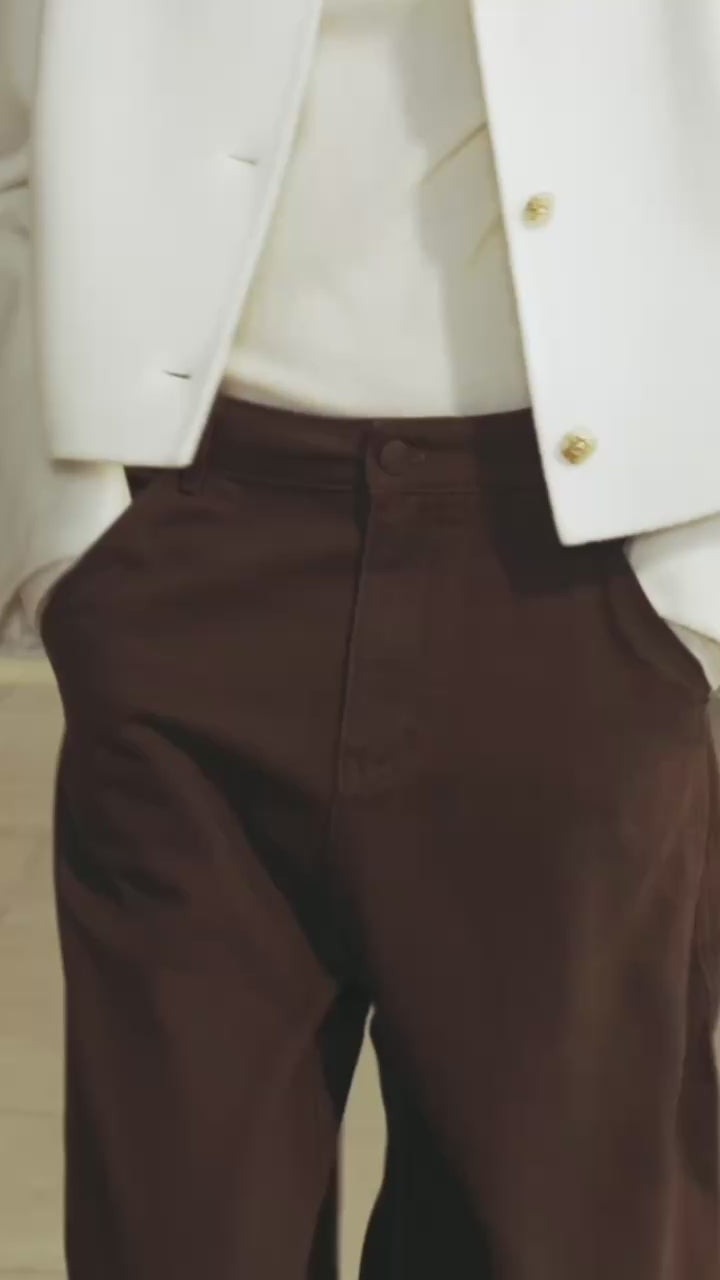 Famecoco Relaxed Wide‑Leg Cotton Jeans